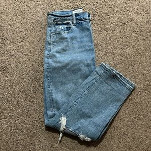 Abercrombie distress light wash jeans!